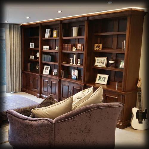 Library Storage and TV Cabinet with media storage: TV Hidden