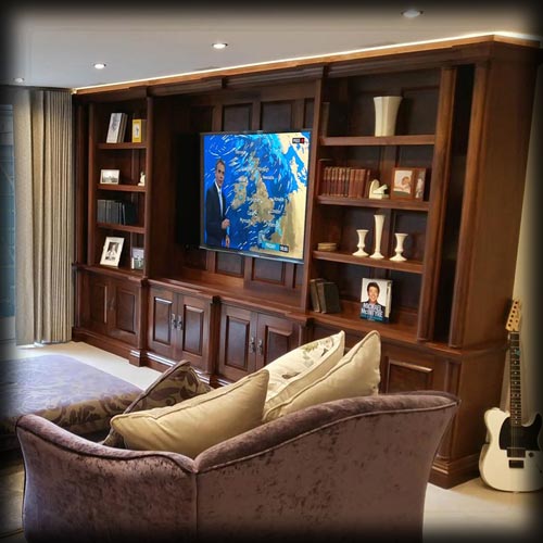 Library Storage and TV Cabinet with media storage: TV Revealed